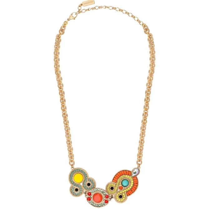 Circus Adjustable Short Chain Necklace - Green