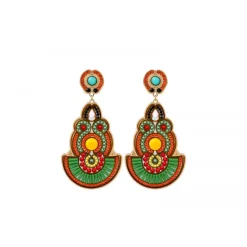 Circus clip-on earrings - green