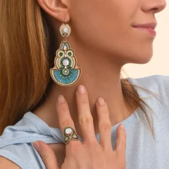 Circus large sleeper earrings - blue