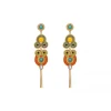 Circus long pierced stud earrings - green
