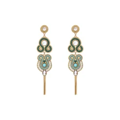 Circus long pierced stud earrings - blue