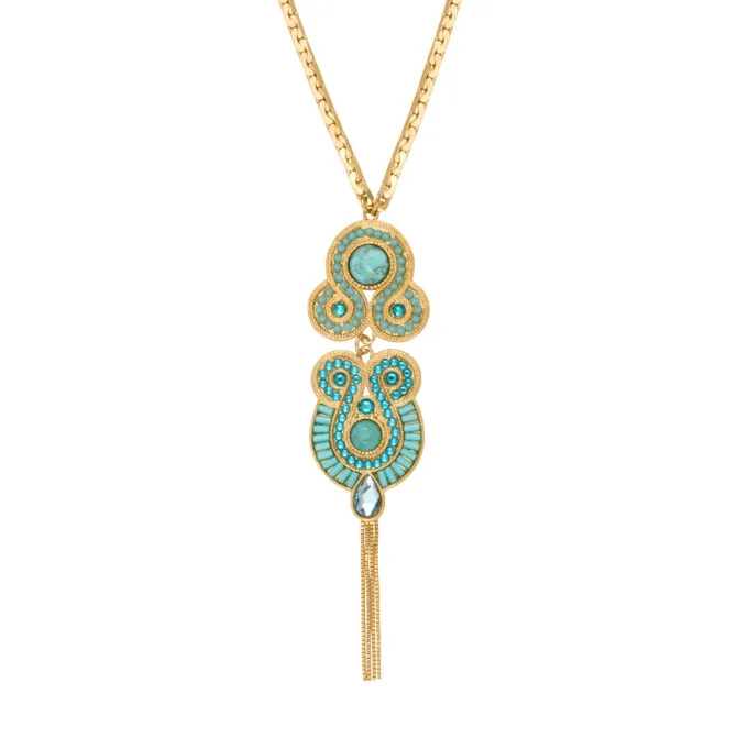 Circus pendant necklace - turquoise