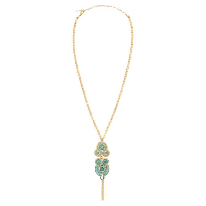 Circus pendant necklace - turquoise