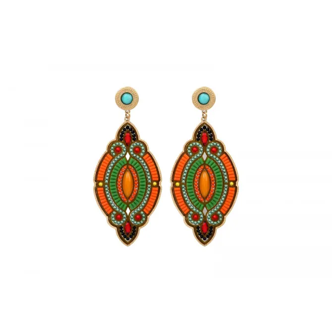 Circus pierced stud earrings - green