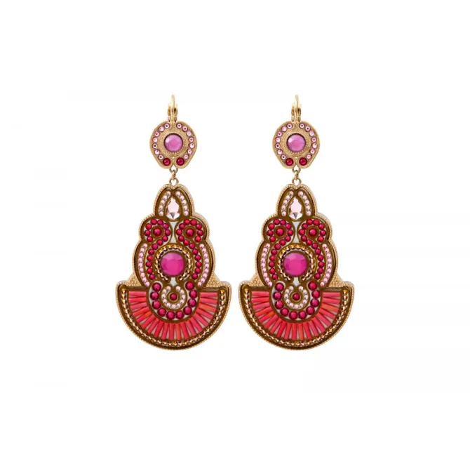 Circus sleeper earrings - fuchsia pink