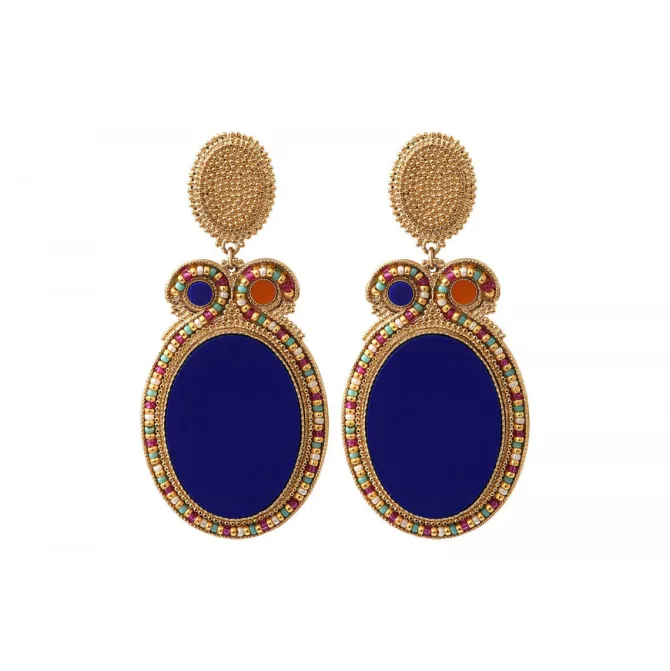 Claudia clip-on earrings - blue