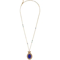 Claudia delicate pendant necklace - blue