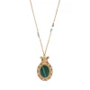 Claudia delicate pendant necklace - green