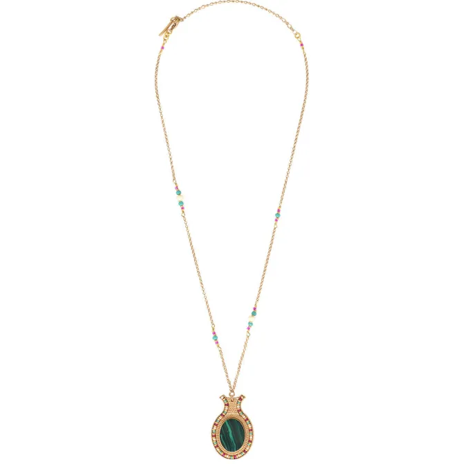 Claudia delicate pendant necklace - green
