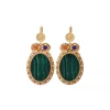 Claudia large sleeper earrings - green