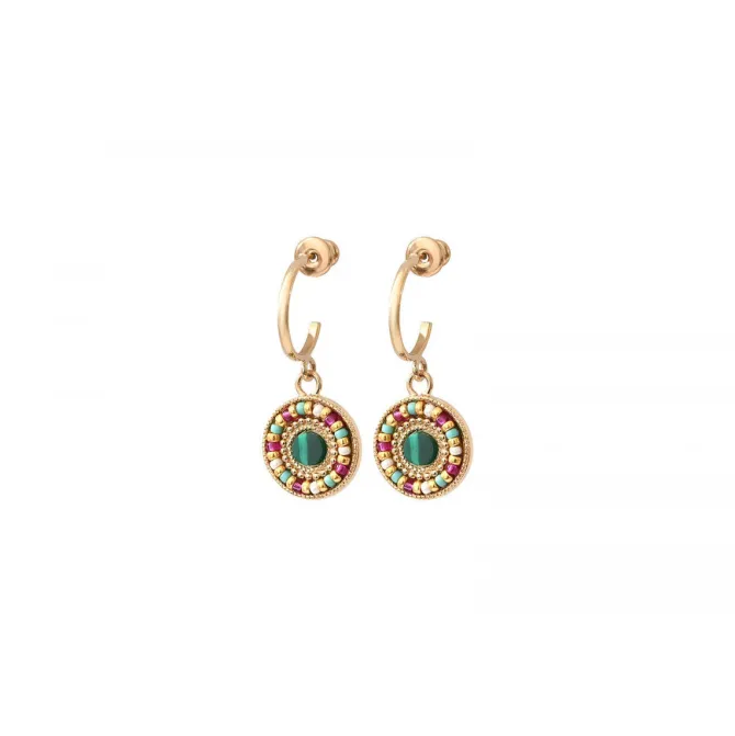 Claudia pierced stud earrings - green