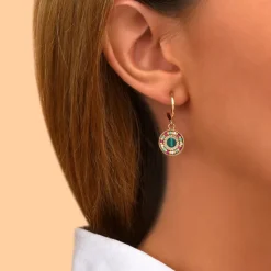 Claudia pierced stud earrings - green