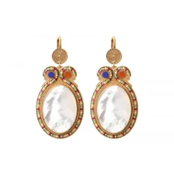 Claudia sleeper earrings - mother-of-pearl
