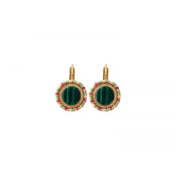 Claudia thin sleeper earrings - green