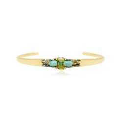 Dakota adjustable bangle bracelet - green