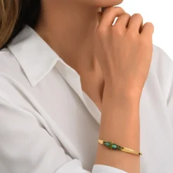 Dakota adjustable bangle bracelet - green