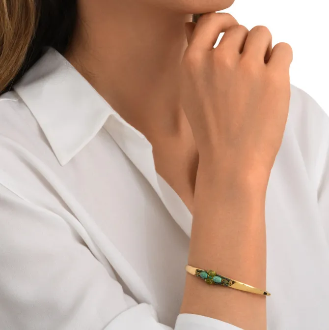 Dakota adjustable bangle bracelet - green