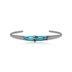 Dakota adjustable bangle bracelet - turquoise