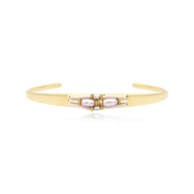 Dakota adjustable bangle bracelet - pearl
