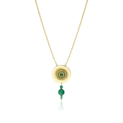 Dakota Adjustable Delicate Pendant Necklace - Green