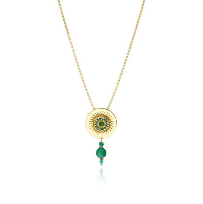 Dakota Adjustable Delicate Pendant Necklace - Green