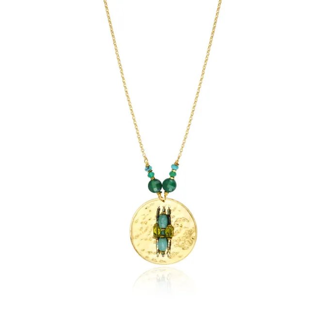 Dakota Adjustable Pendant Necklace - Green