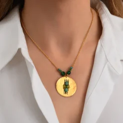 Dakota Adjustable Pendant Necklace - Green