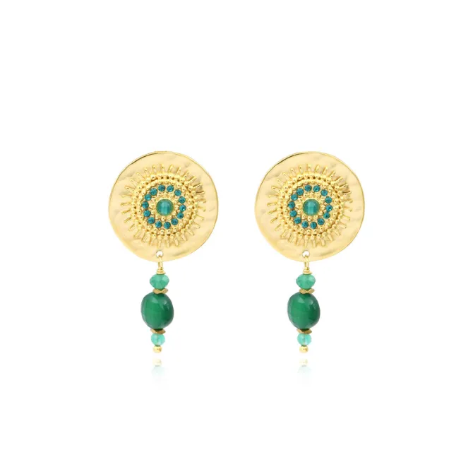 Dakota delicate earrings - green