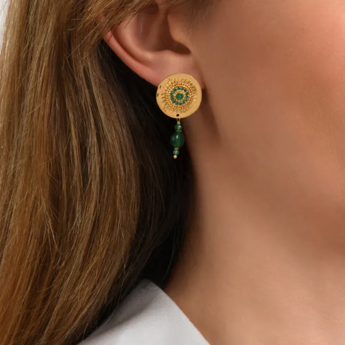 Dakota delicate earrings - green