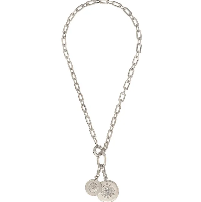 Farah Adjustable Pendant Necklace - Silver