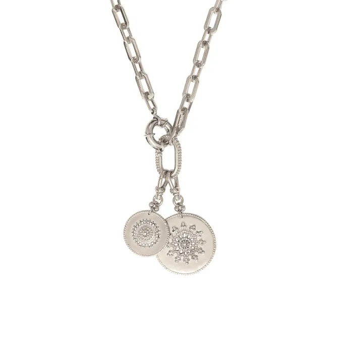 Farah Adjustable Pendant Necklace - Silver