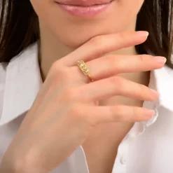 Farah adjustable thin ring - gold