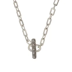 Farah chain choker necklace - silver