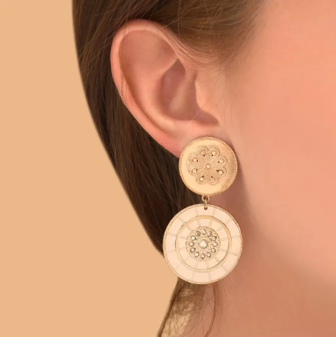 Farah clip-on drop earrings - gold