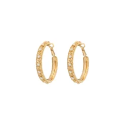 Farah Large Pierced Stud Earrings - Gold