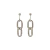 Farah pierced stud drop earrings - silver