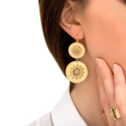 Farah round sleeper earrings - gold