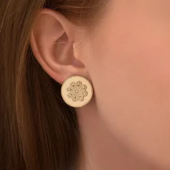 Farah thin clip-on earrings - gold