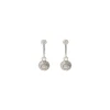 Farah thin stud earrings for pierced ears - silver