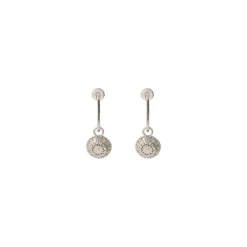 Farah thin stud earrings for pierced ears - silver