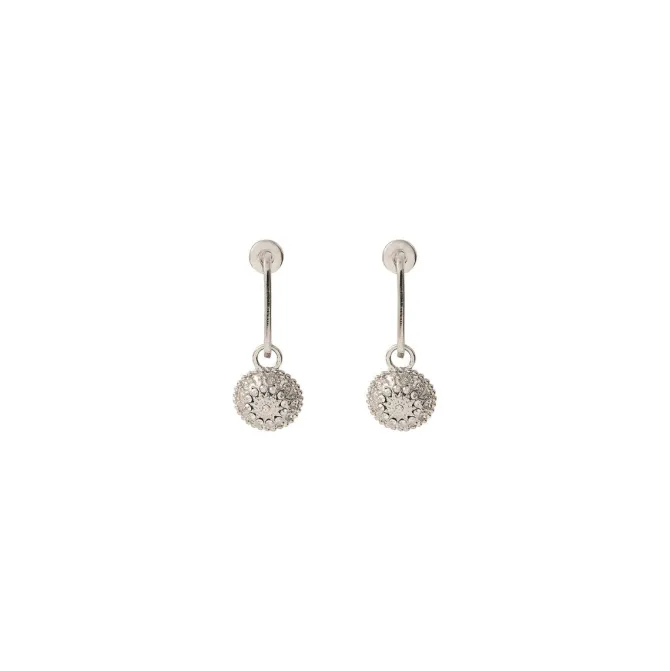 Farah thin stud earrings for pierced ears - silver