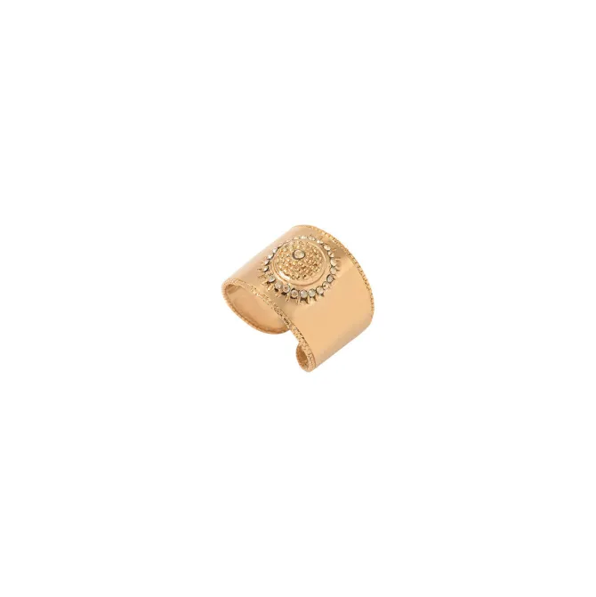 Farah wide adjustable ring - gold