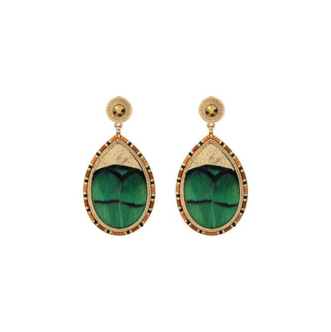 Fujita clip-on earrings - green