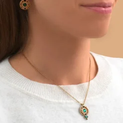 Fujita delicate pendant necklace - green