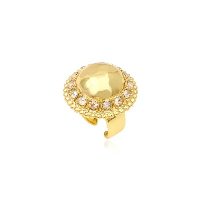 Gloria adjustable medium ring - gold