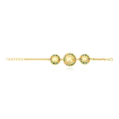 Gloria adjustable thin chain bracelet - green