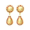Gloria clip-on drop earrings - red