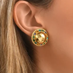 Gloria clip-on earrings - green