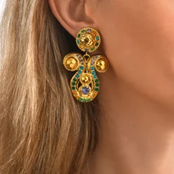 Gloria clip-on earrings - green