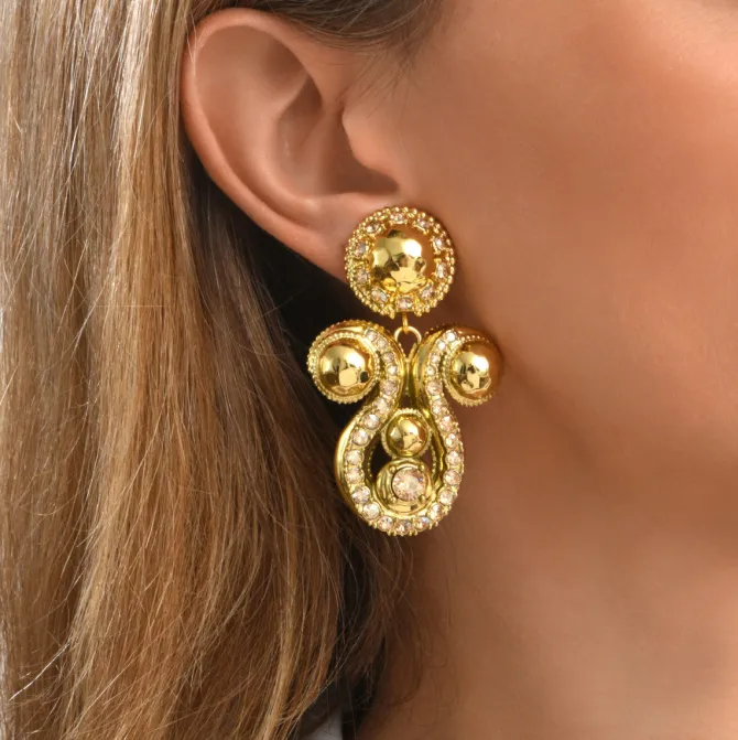 Gloria clip-on earrings - gold